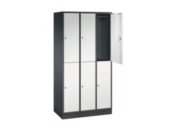Dubbeldekse garderobekast,RAL 7021/RAL 7035,HxBxD 1950x920x500mm