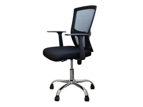 Bureaustoel Basic Classic Zwart Stof Netrug