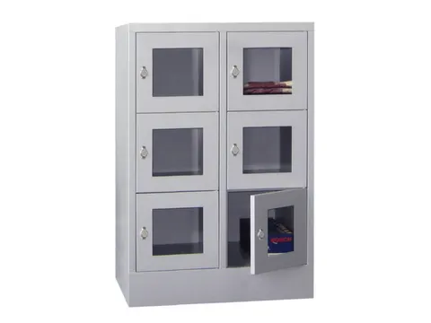 lockerkast,HxBxD 1187x800x500mm,2x3vakken,RAL7035,front RAL7035