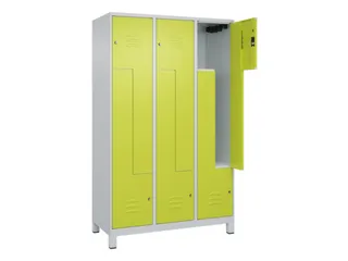 Z-garderobekast,HxBxD 1950x1200x500mm,vak B 200/400mm,cil.-slot,voeten - 2