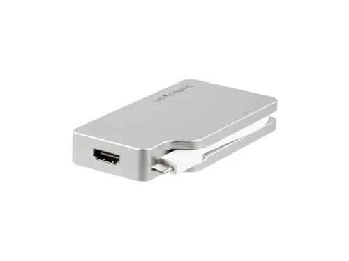 Aluminium A/v Reisadapter 4-in-1 Usb-c Naar Vga, Dvi, Hdmi Of Mdp 4k