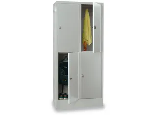lockerkast,HxBxD 1850x800x500mm,2x2vakken,RAL7035,front RAL7035 - 2