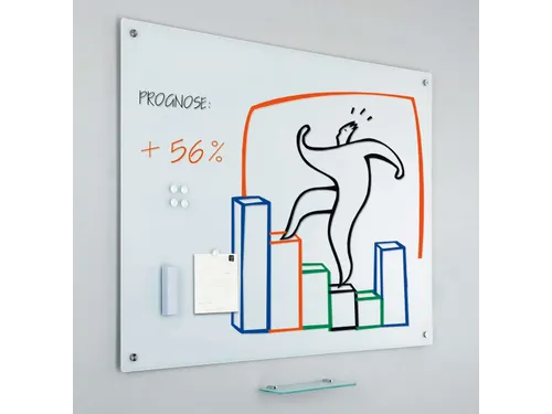Glass2write Glasbord 60x90cm Magneethoudend Wit