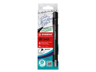 Fineliner STABILO dr!ver Etui met 4 kleuren Fijne punt 0.4mm - 3