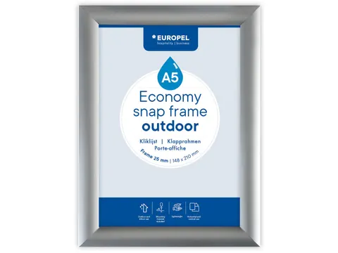 Europel Kliklijst Economy Outdoor A5 Zilver 25 mm waterdicht