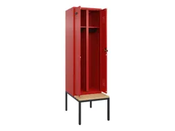 locker met bank,voor scheiding van kleding,HxBxD 2120x600x815mm,2vak