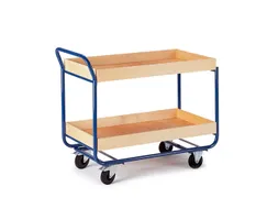 tafelwagen,draagverm. 150kg,2xhouten kist,laadvl. LxB 775x475mm
