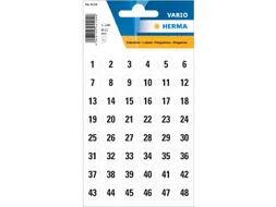 Etiket Herma 4124 Rond 12mm Getallen 1-240 Wit Zwart 5 vel