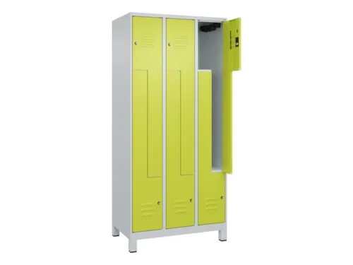 Z-garderobekast,HxBxD 1950x900x500mm,vak B 150/300mm,cil.-slot,voeten