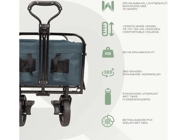 Bolderkar Opvouwbaar Grijs