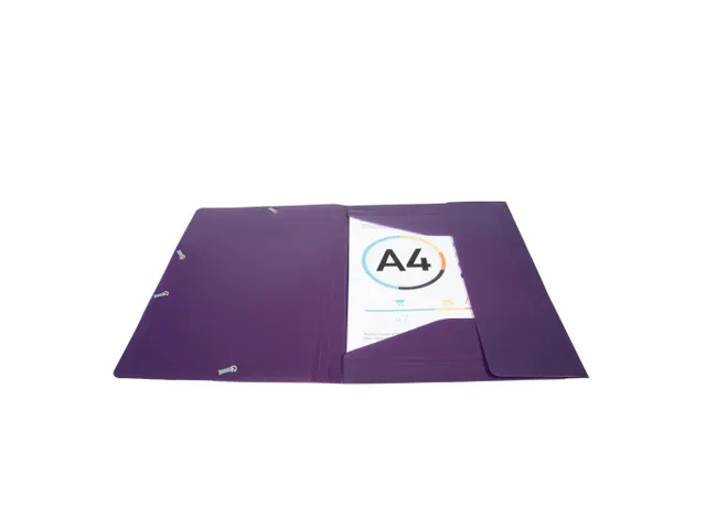 Elastomap A4 3 Kleppen Polypropyleen 4/10de Ondoorschijnend Fuchsia