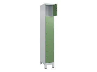 lockerkast,HxBxD 1950x300x500mm,1x5vakken,vak B 300mm,cil.-slot,voeten - 1