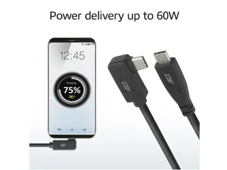 Kabel ACT USB-C standaard naar USB-C hoek 10Gbps 1m - 4