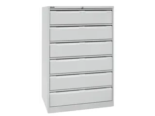 fichekast,HxBxD 1321x800x622mm,drie banen,6lade(n),romp lichtgrijs - 2