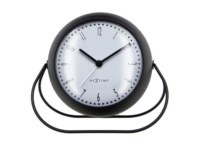 Wekker NeXtime Bubble alarm clock 11x8cm zwart metaal