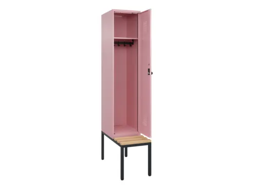 locker met bank,HxBxD 2120x400x815mm,1vak,vak B 400mm,draaigrendel