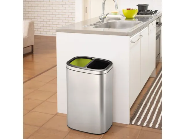 Afvalbak Mat Rvs OLI-Cube Open Top Bin 20+20 Liter