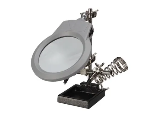 Derde Hand Met Vergrootglas, Ledlamp En Soldeerbouthouder
