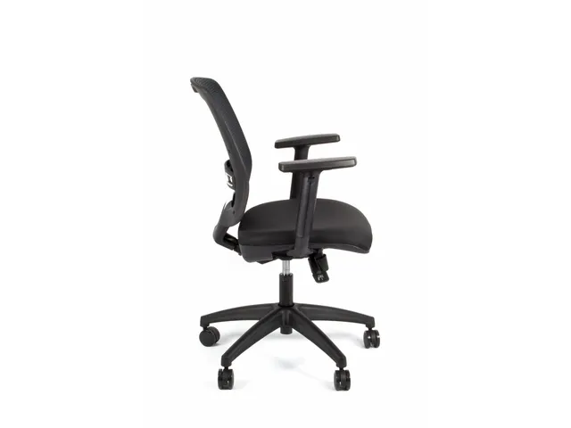 Chaise de bureau Linea New Malice 01 noir/noir avec accoudoir 1D