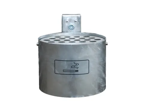 Asbak Rond 4 liter 135x200mm Binnen/Buitengebruik Wandmontage Verzinkt