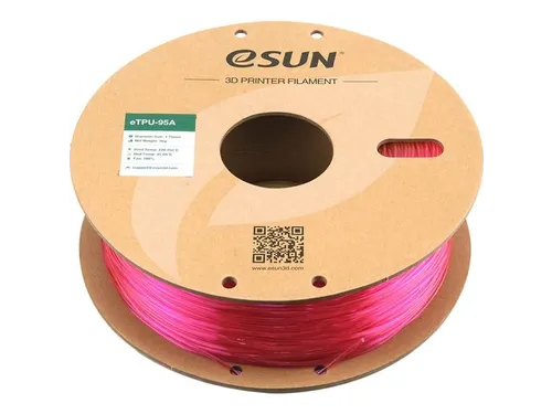 3D Printer Filament eTPU-95A eSun 1,75mm Transparant Roze 1kg