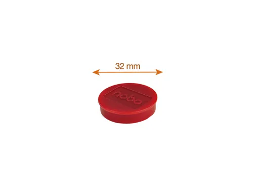 Magneet Nobo 32mm rood 10 stuks