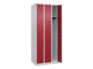 locker,HxBxD 1850x750x500mm,3vak,vak B 250mm,cil.-slot,staand op vloer - 2