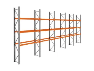 palletstelling,basis+4xaanbouw,HxBxD 3990x9725x750mm,vakl. 3000kg - 1