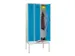 Armoire vestiaire avec banc,RAL7035,face avant RAL5012