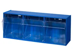 Assortimentsbak Hxbxd 240x600x200mm 3bakken Polystyreen Blauw