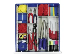 lade-indelingsset,12vakken,v. front H 100mm,staal verzinkt - 1