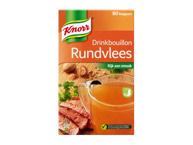 Drinkbouillon Knorr rundvlees 80 zakjes | SoepOpHetWerk.nl
