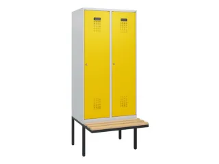 locker met bank,HxBxD 1950x800x815mm,2vak,vak B 400mm,cilinderslot - 2