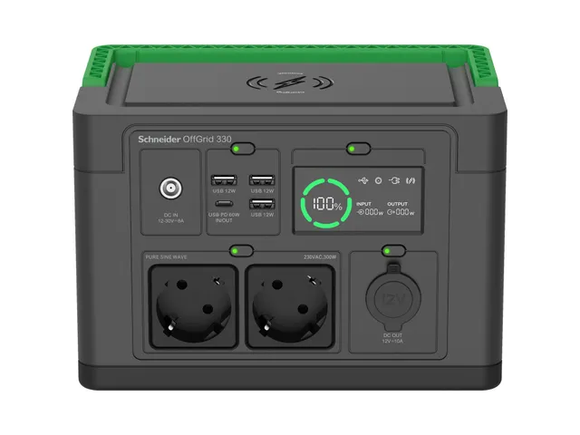 SE OffGrid Portable Power Station 330 - Li-Ion accu, LCD, 2x stopconta