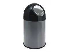 Afvalbak met pushdeksel en binnenemmer 30 Liter Metallic