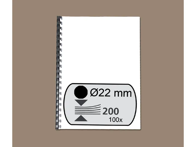 Bindrug Fellowes 22mm 21-rings A4 zwart 50stuks