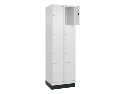 lockerkast,HxBxD 1950x600x500mm,2x4vakken,vak B 300mm,cil.-slot,sokkel