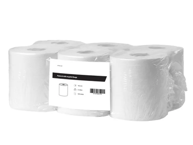 Poetsrol Midi Recycled 2-laags 18,5cm 6x140 meter in folie