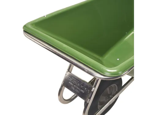 aluminium kruiwagen,160l,HxBxD 800x680x1600mm,PP-bak,groen,aluminium