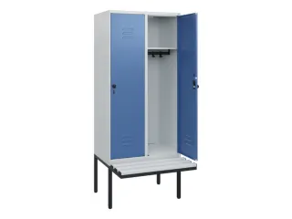 locker met bank,HxBxD 1950x800x815mm,2vak,vak B 400mm,draaigrendel - 2