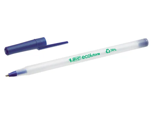Balpen Bic ecolutions round stic medium blauw