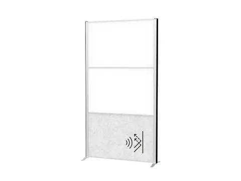 MAULconnecto scheidingswand 2x whiteboard 1x lichtgrijs Frame Zilver