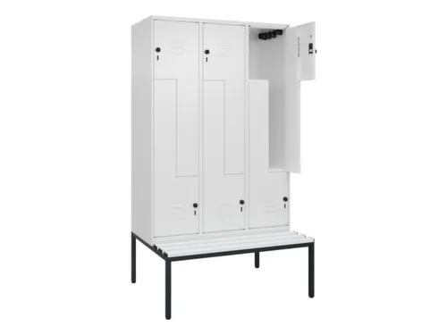 Z-garderobekast,HxBxD 2120x1200x815mm,6vak,vak B 400mm,draaigrendel