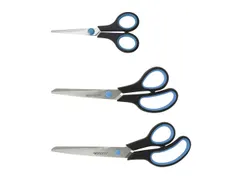 Scharenset Westcott Easy grip 3dlg 14/20/24,5cm zwart / blauw RVS