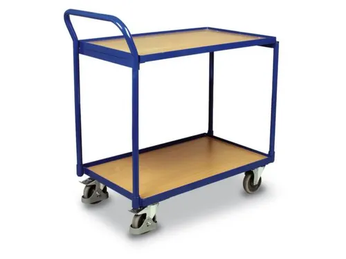 Tafelwagen 250kg 850x500mm 2 Etages Ral5010 Houten Plaat