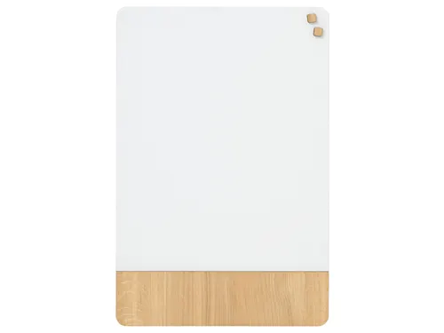 Glasmagneetbord Naga 60x80cm wit/eiken afgeronde hoeken
