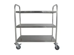 RVS serveerwagen,draagverm. 150kg,3etage(s),m. kunststof matten