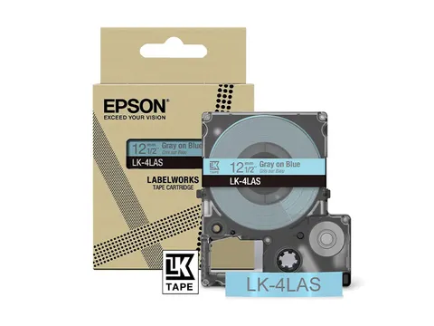 C53S672106 Epson 12mm blauw grijs LK4LAS lettertape kleur 8m