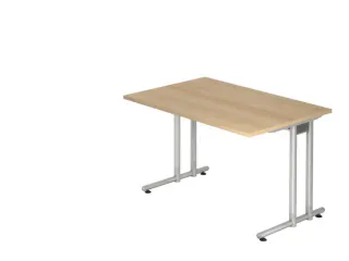 bureau,HxBxD 740x1200x800mm,blad eiken,C-voet RAL9006 - 1