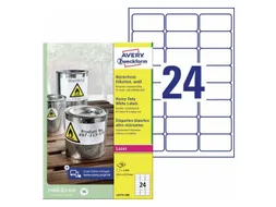 Avery Zweckform L4773 Weerbestendige etiketten A4 63,5x33,9 Wit 2400st
